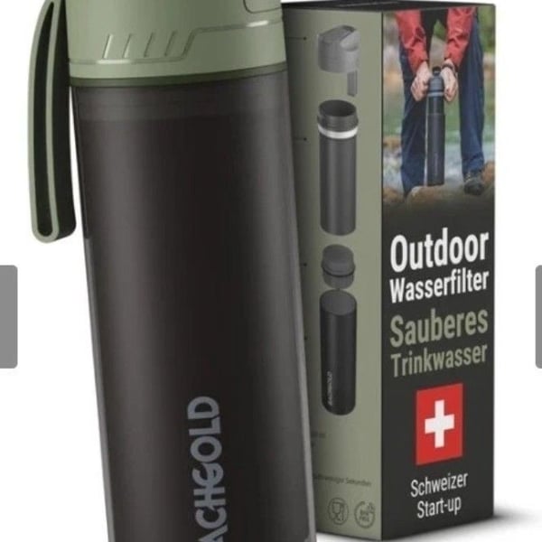 BACHGOLD Outdoor Water Filter Bottle 650ml 1500L Camping Hiking Survival BPA-Fre