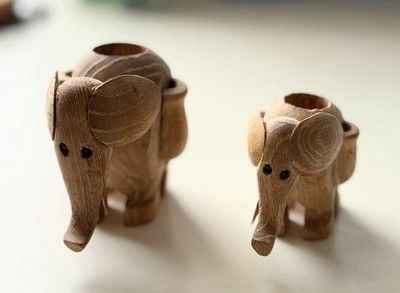 Vintage Hand Carved Wooden Toothpick Holders Mid Century Modern MCM 2