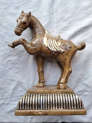Rare Tang Dynasty War Horse Ceramic Sculpture 10