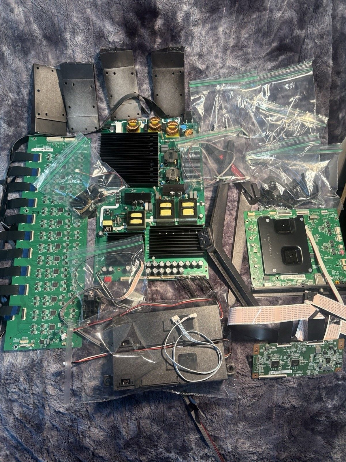 TCL 75R635 Complete TV Repair Kit Main Board Power T-Con Speakers Cables Screws 12