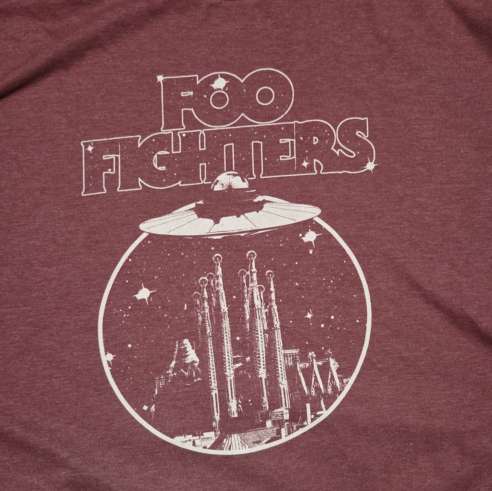 Foo Fighters Graphic T-Shirt Maroon/Burgundy Optima Cotton Wear 2EG/2XL 3