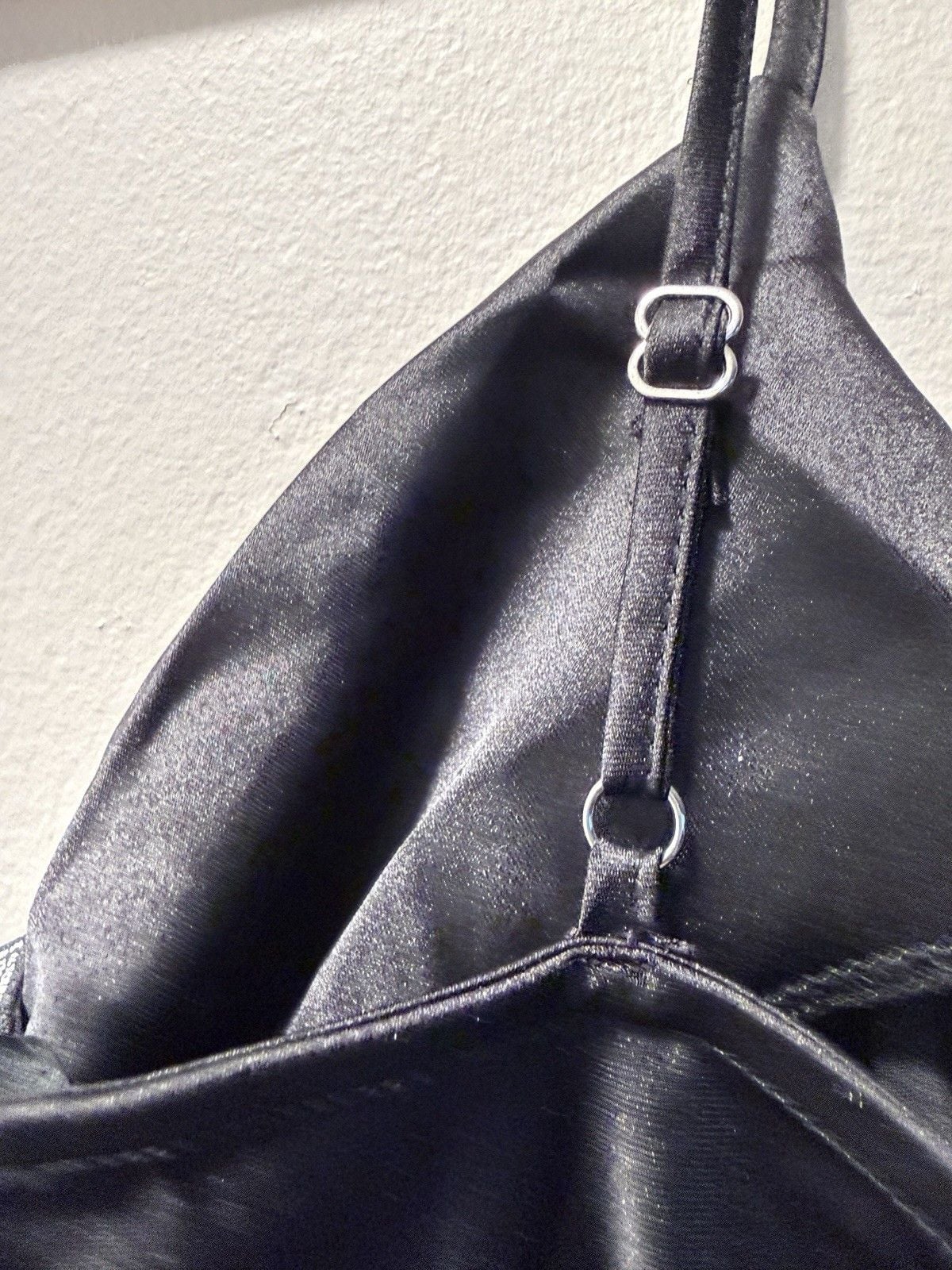 Forever 21 Satin Slip Dress Cowl Neck Side Slit Strappy Sleeveless Size S 7