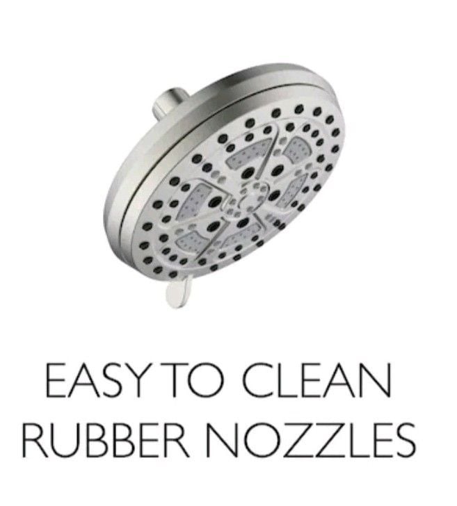 Jacuzzi Therapro J6-10S 6.7" 6-Function Shower Head Satin Nickel High Pressure 11