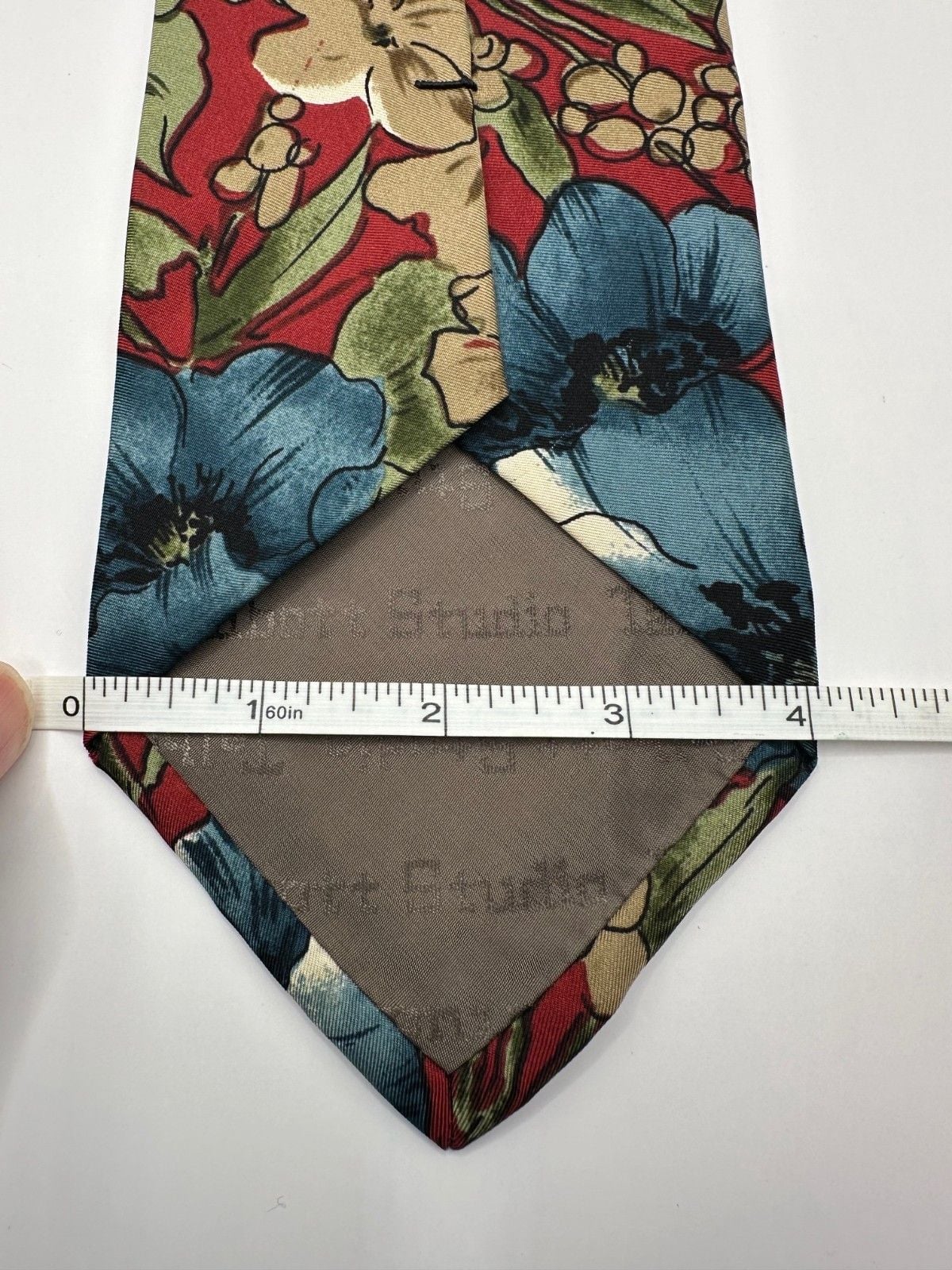 Robert Talbott Studio x Mark Shale Red Tropical Floral Silk Tie – Handmade USA 4