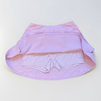 NVGTN Pink Seamless Tennis Skort Built In Shorts Pockets Athletic 4