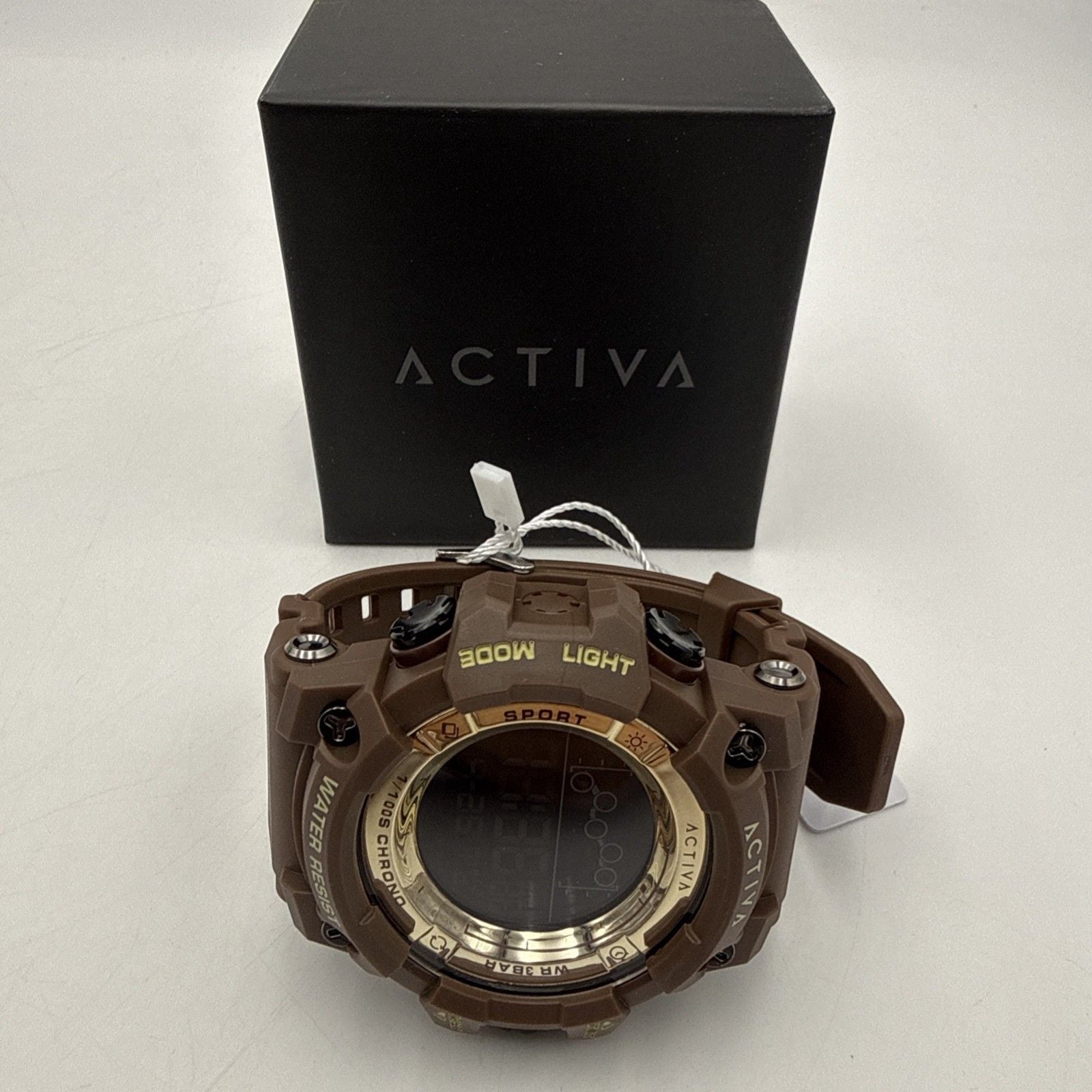 Activa x Invicta ACW8082-034 Digital Watch 50mm Brown Silicone Band New In Box 7