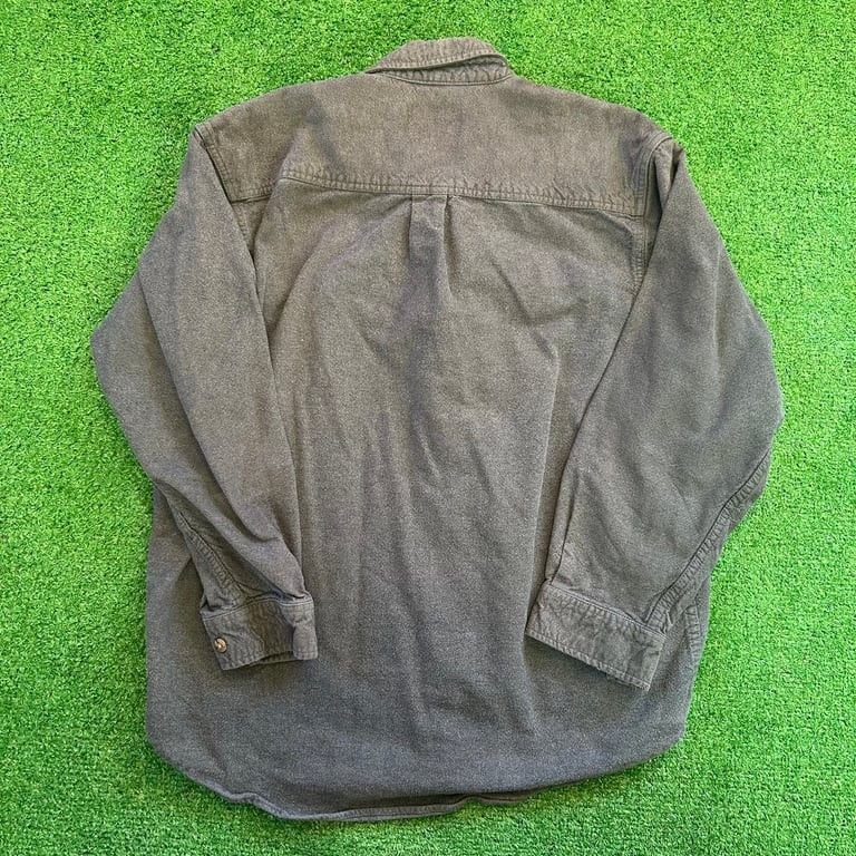 Field & Stream Men's large Grey Button-Up flannel Shirt 3