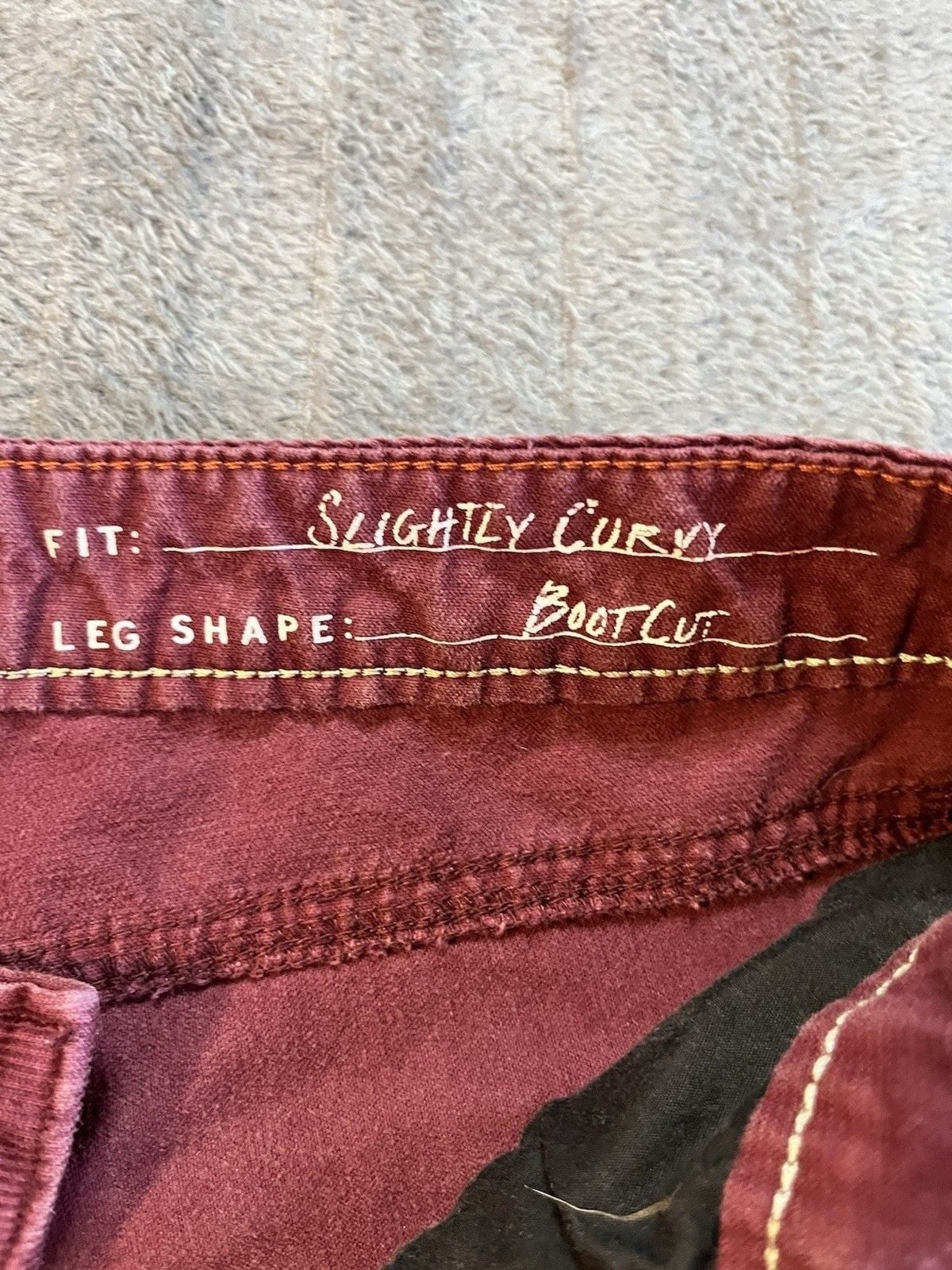 Women’s Eddie Bauer Corduroy Flare Pants Burgundy Size 8 Curvy Bootcut Fall 7