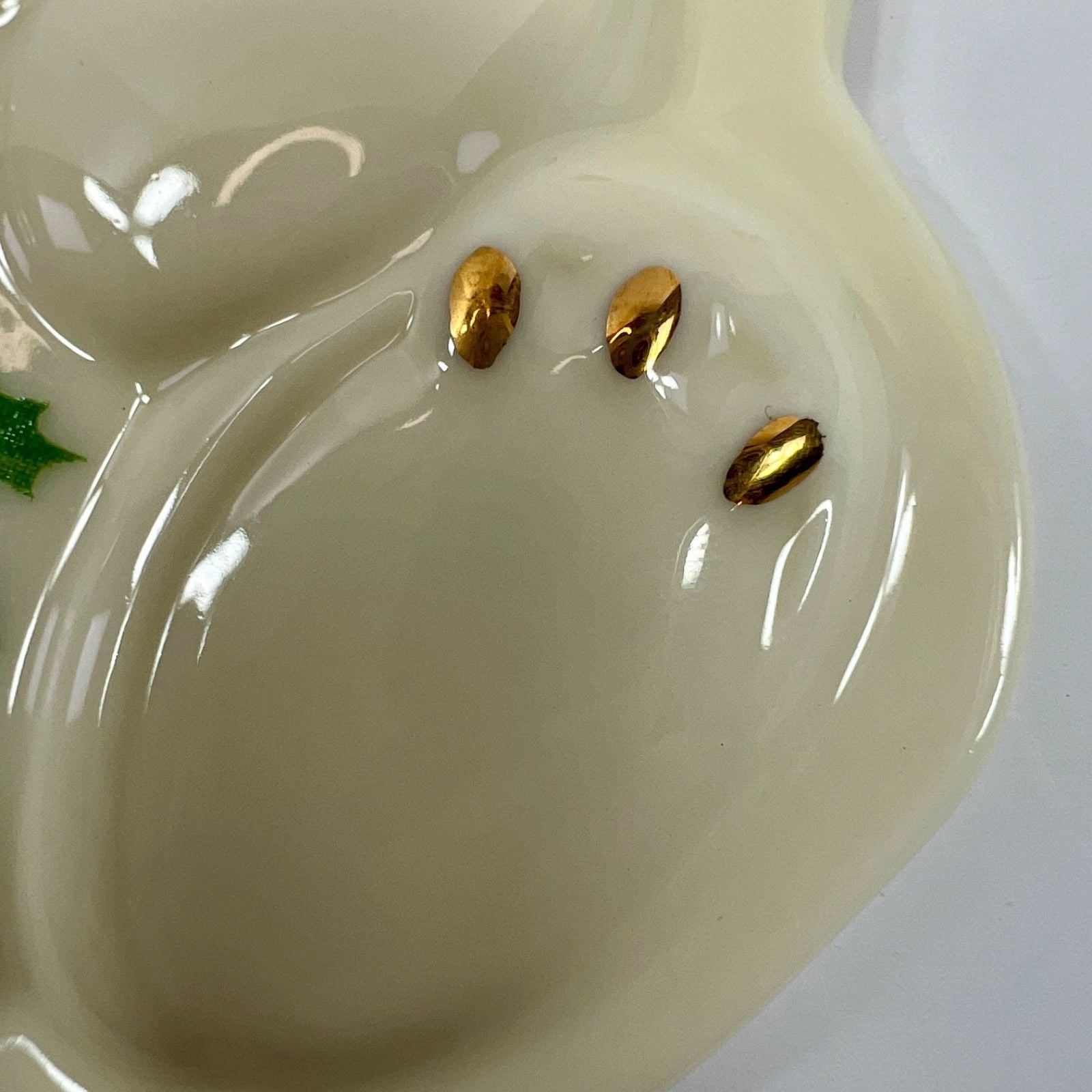 Lenox Holiday Teddy Bear Cookie Press Christmas Ornament Porcelain Holly Ribbon 8