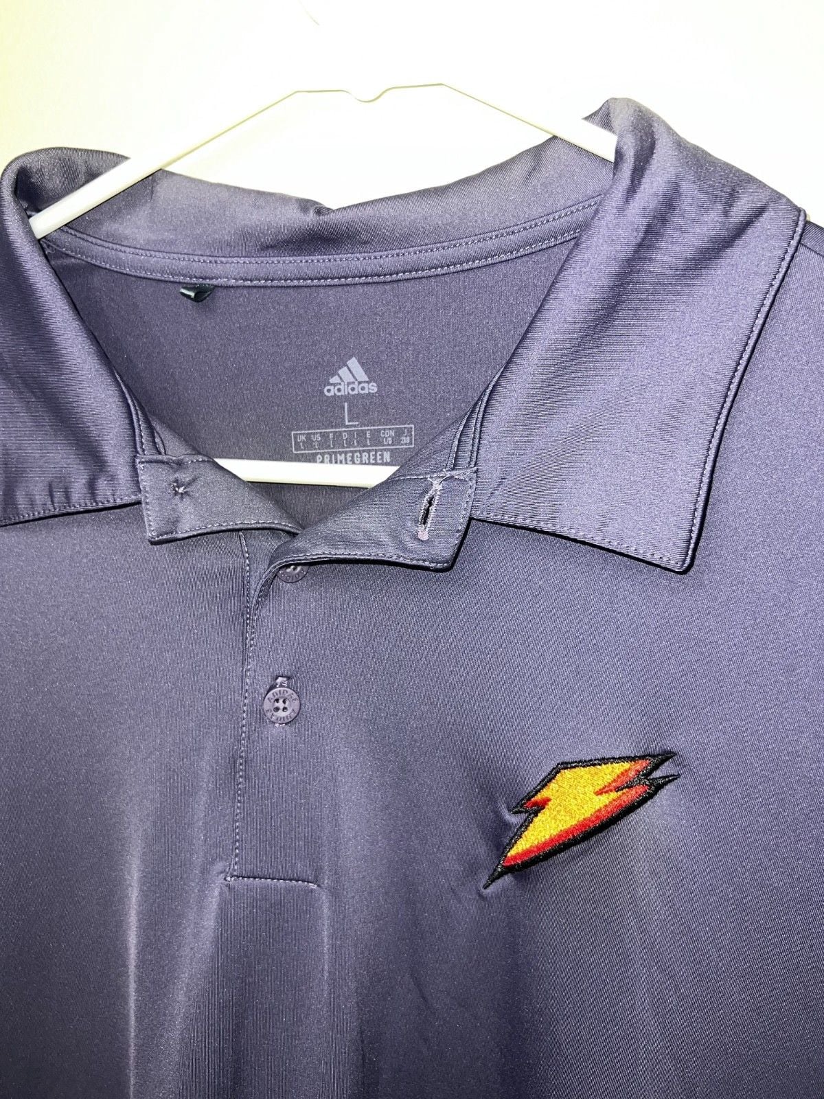 Adidas Gatorade Polo Shirt Mens Large Purple Pep+ Logo Performance Golf Athletic 3