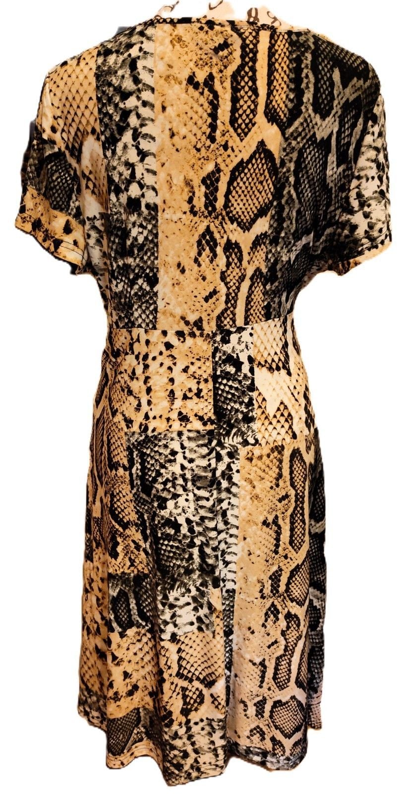Sexy Animal Print V Neck Dress with Rouching at the Waist By MLLE Gabrielle SZ M 4