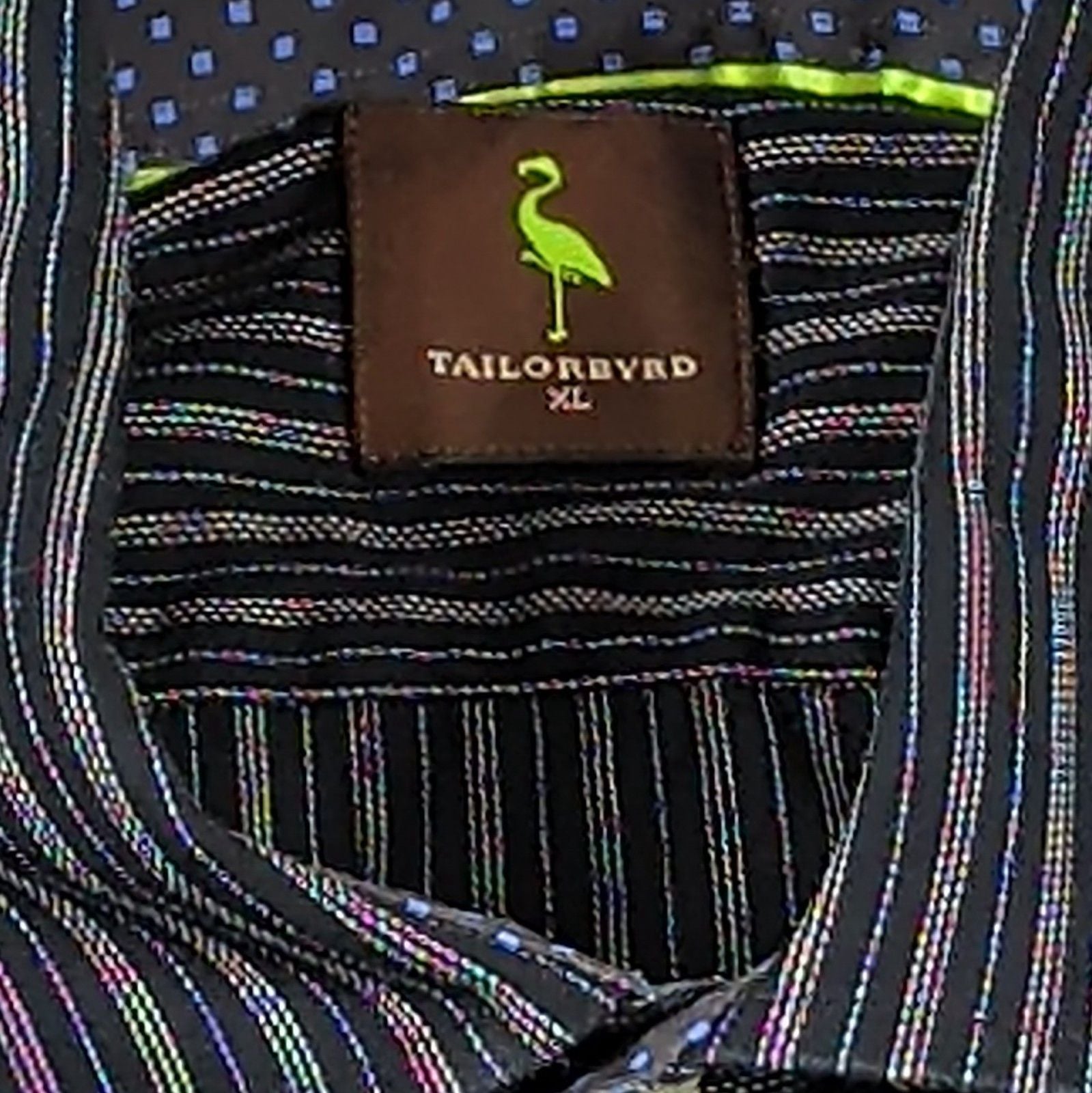 TAILORBYRD Men's Striped 100% Cotton Button-Front Dress Shirt XL 34/35 4