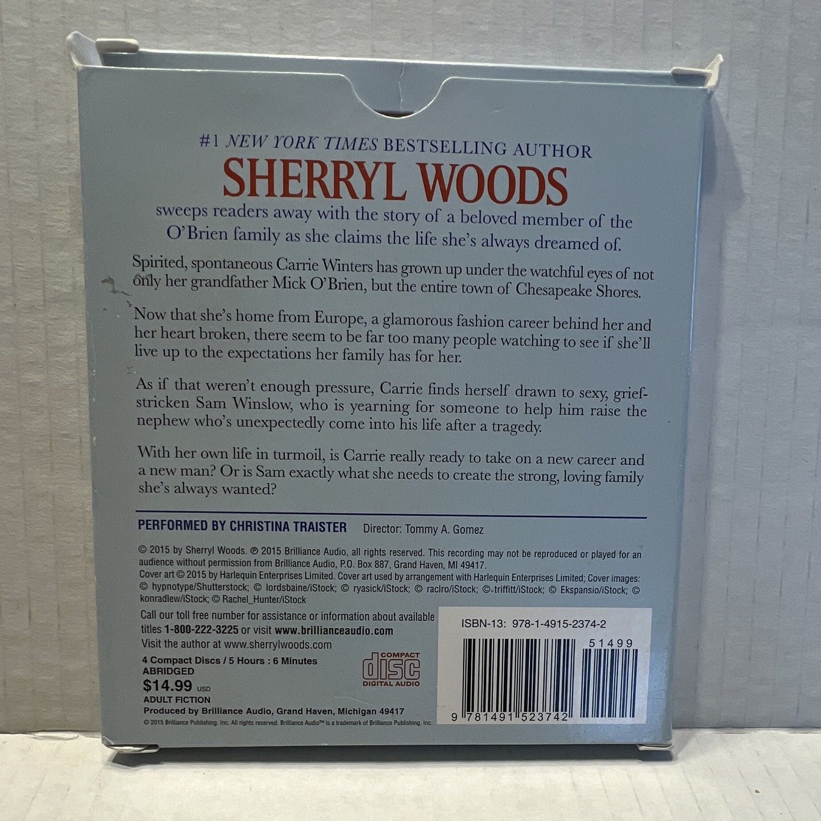 Sherryl Woods Willow Brook Road Chesapeake Shores Abridged Audio CD 5h 6m 3