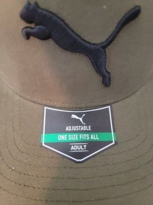 Puma Olive Green Mesh Snapback Hat | Logo Cap | Adjustable 3