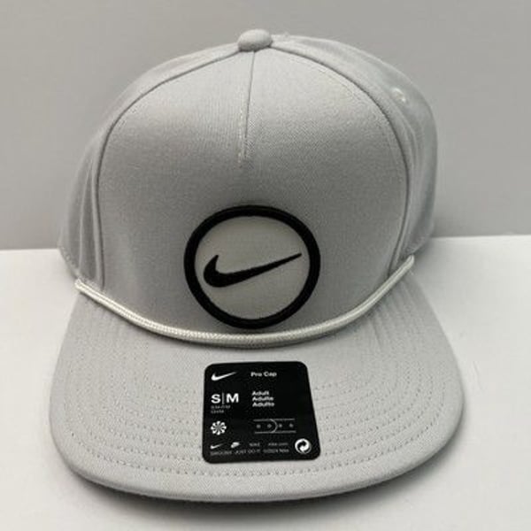 Nike Pro Cap Hat Adult S/M Flat Bill Snapback #HF7482-025 White Dri Fit Training