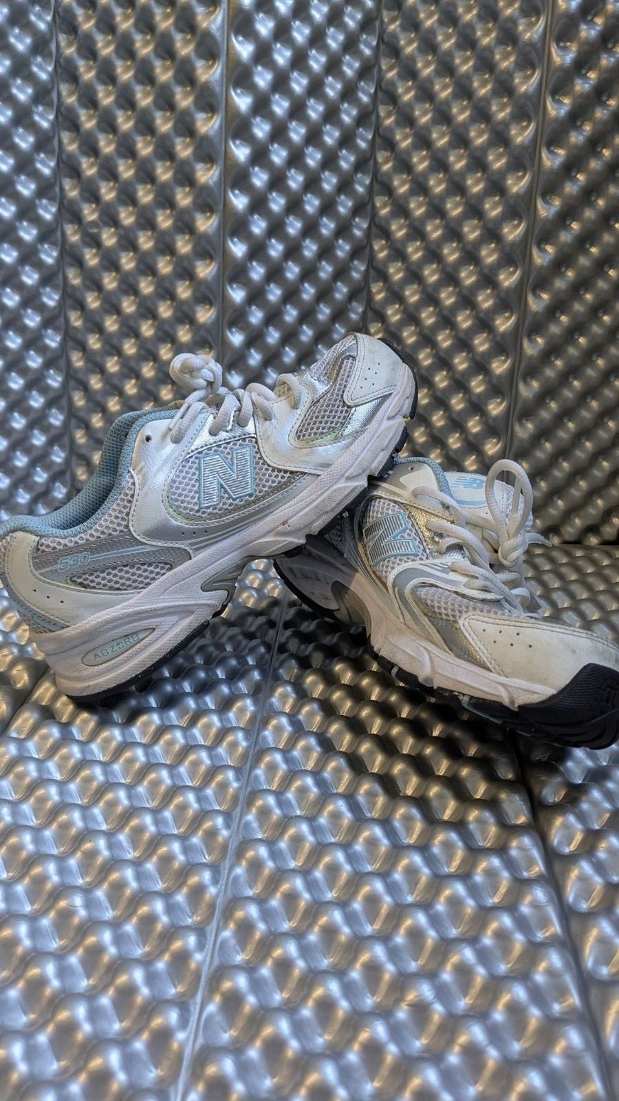 New Balance 530 Women's Size 5 White Silver Light Blue Running Shoes Sneakers 8