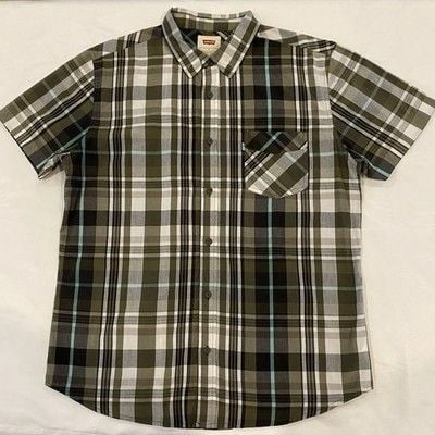 Levi’s Men's Classics Short Sleeve Button-Down Plaid Shirt Size L 2
