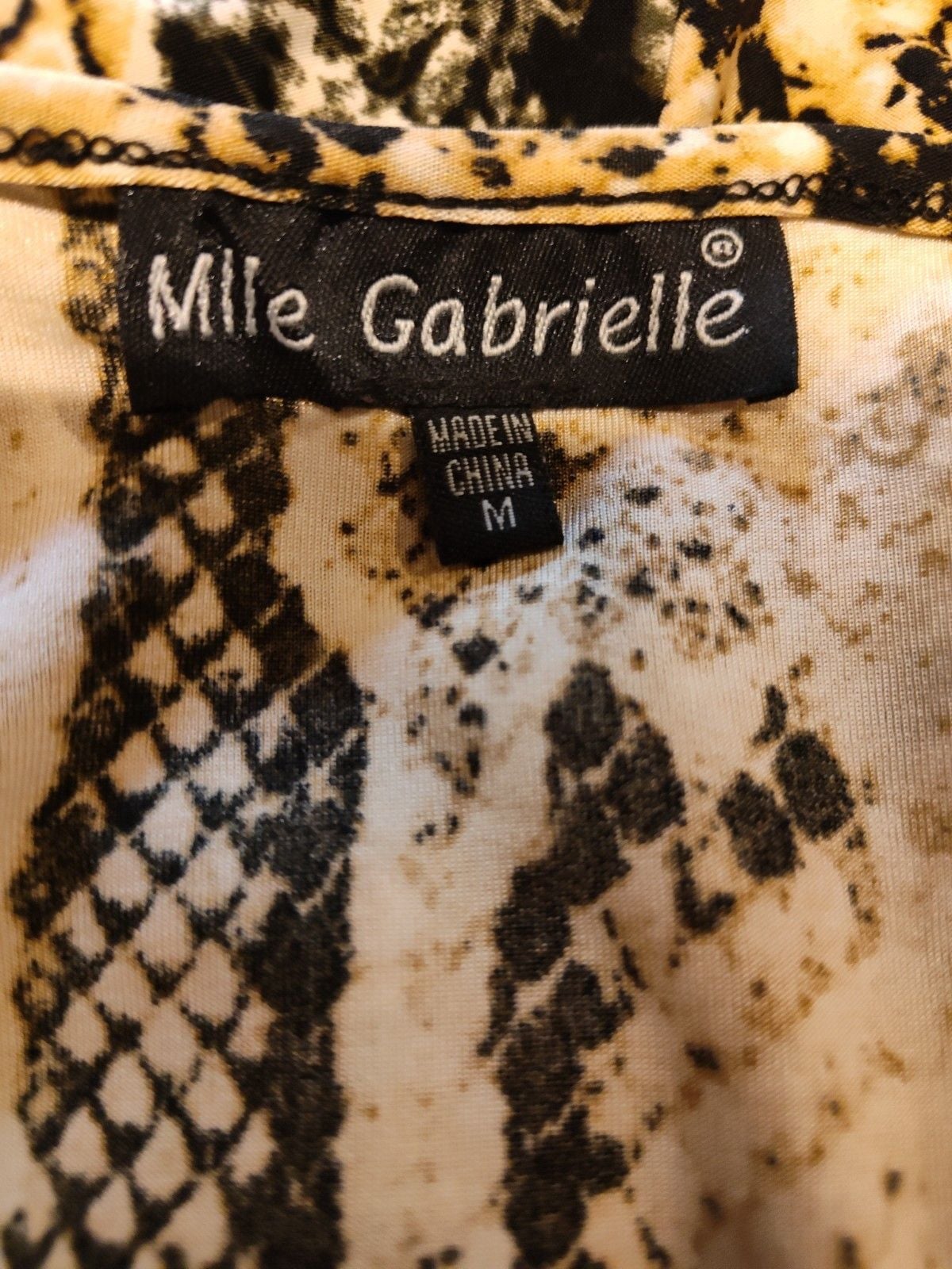 Sexy Animal Print V Neck Dress with Rouching at the Waist By MLLE Gabrielle SZ M 5