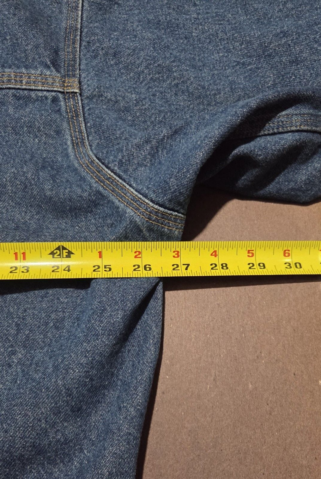 Carhartt J12 DST Blue Denim Jacket Button Front Point Collar Men's XLT Tall 5
