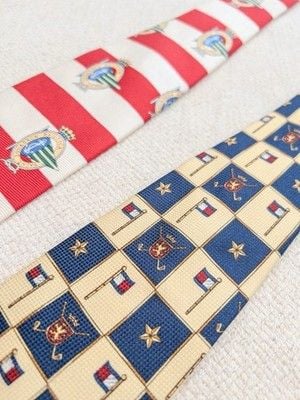 Lot of 2 Vintage 90s Men's Silk Ties Nautica Yacht Squadron Tommy Hilfiger Golf 8