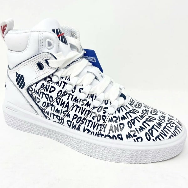 K Swiss x Gary Vee 004 Mid White Black Positivity & Optimism Womens Sneakers 6.5