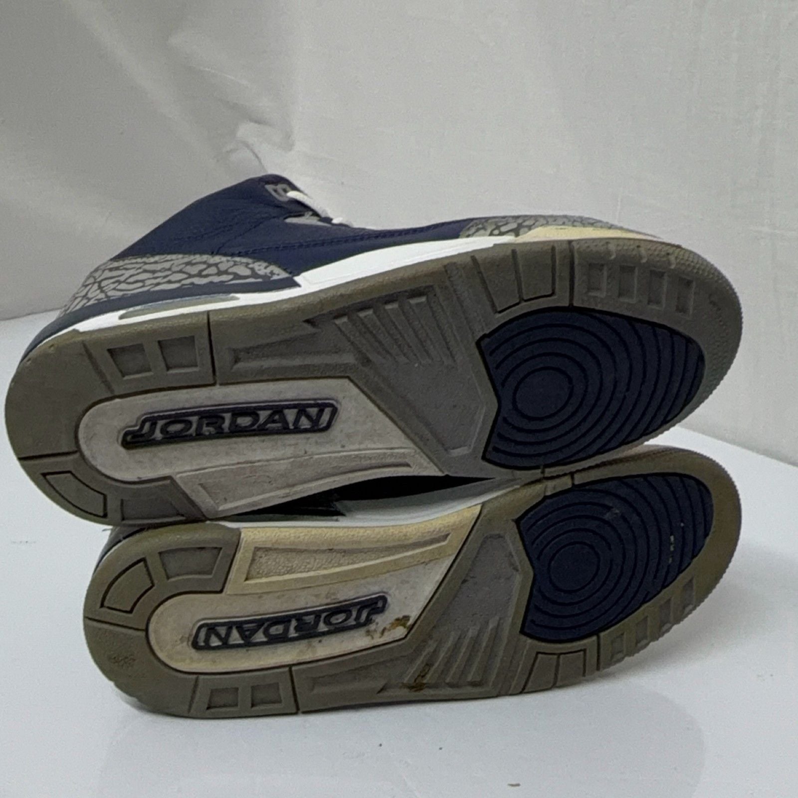 Nike Air Jordan 3 Retro Youth Sneakers 6.5Y Navy Blue Leather Mid Top 3