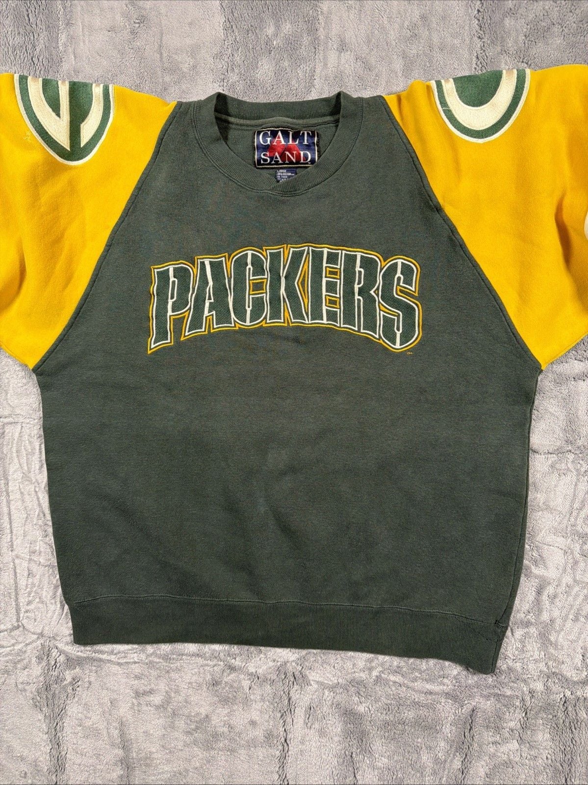 Vintage 1990s Galt Sand Green Bay Packers Crewneck Sweatshirt Size Large 13