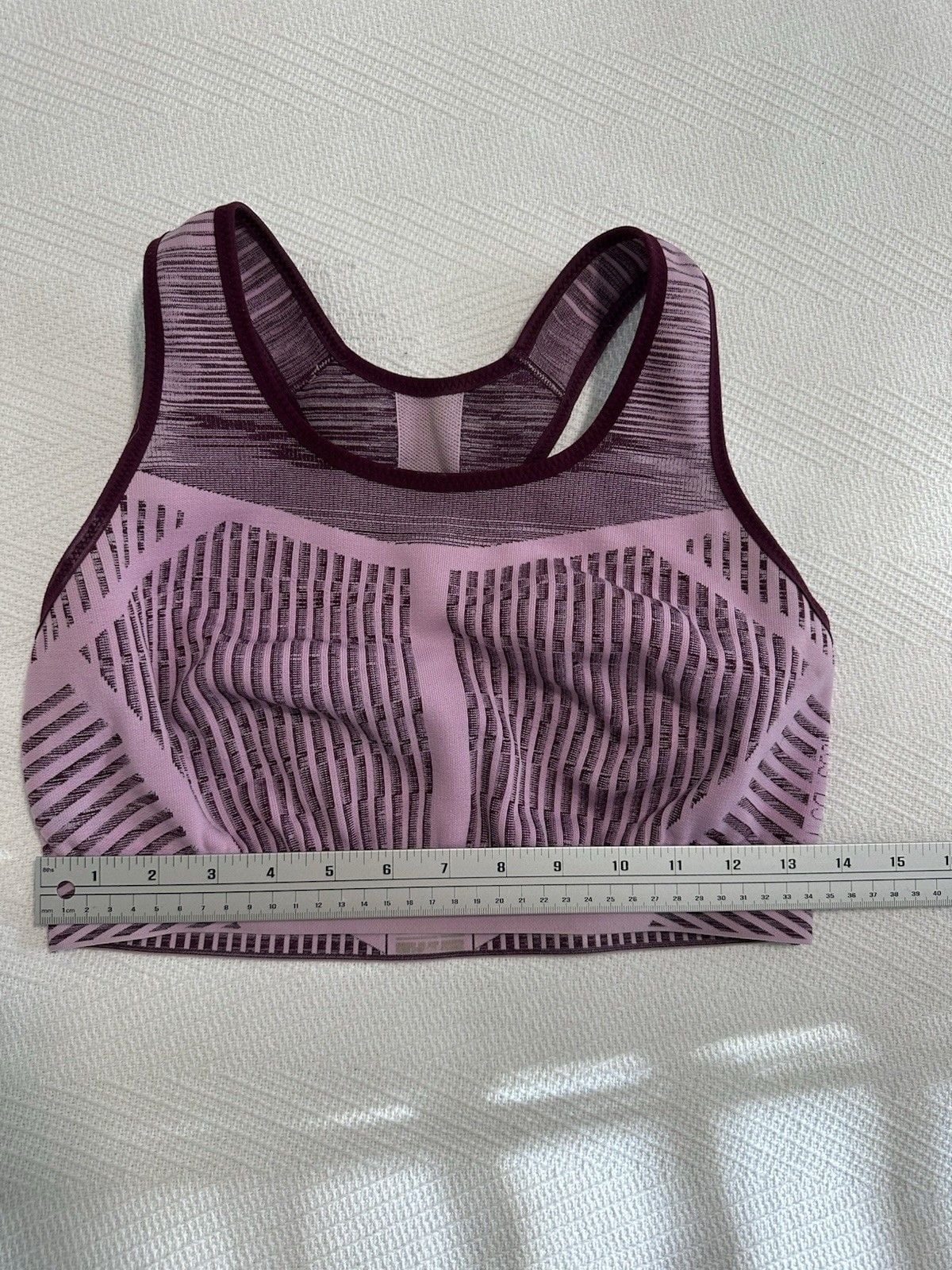 Nike Sports Bra Pink Purple Seamless Medium Support Size XL 6