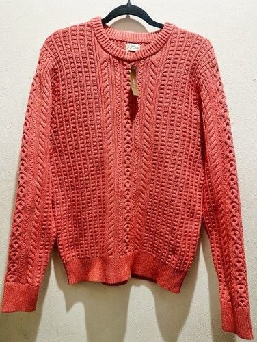 NWT J Crew SZ XL 100% Cotton Cableknit Sweater In Coral GrannyCore Color Of 2024 13