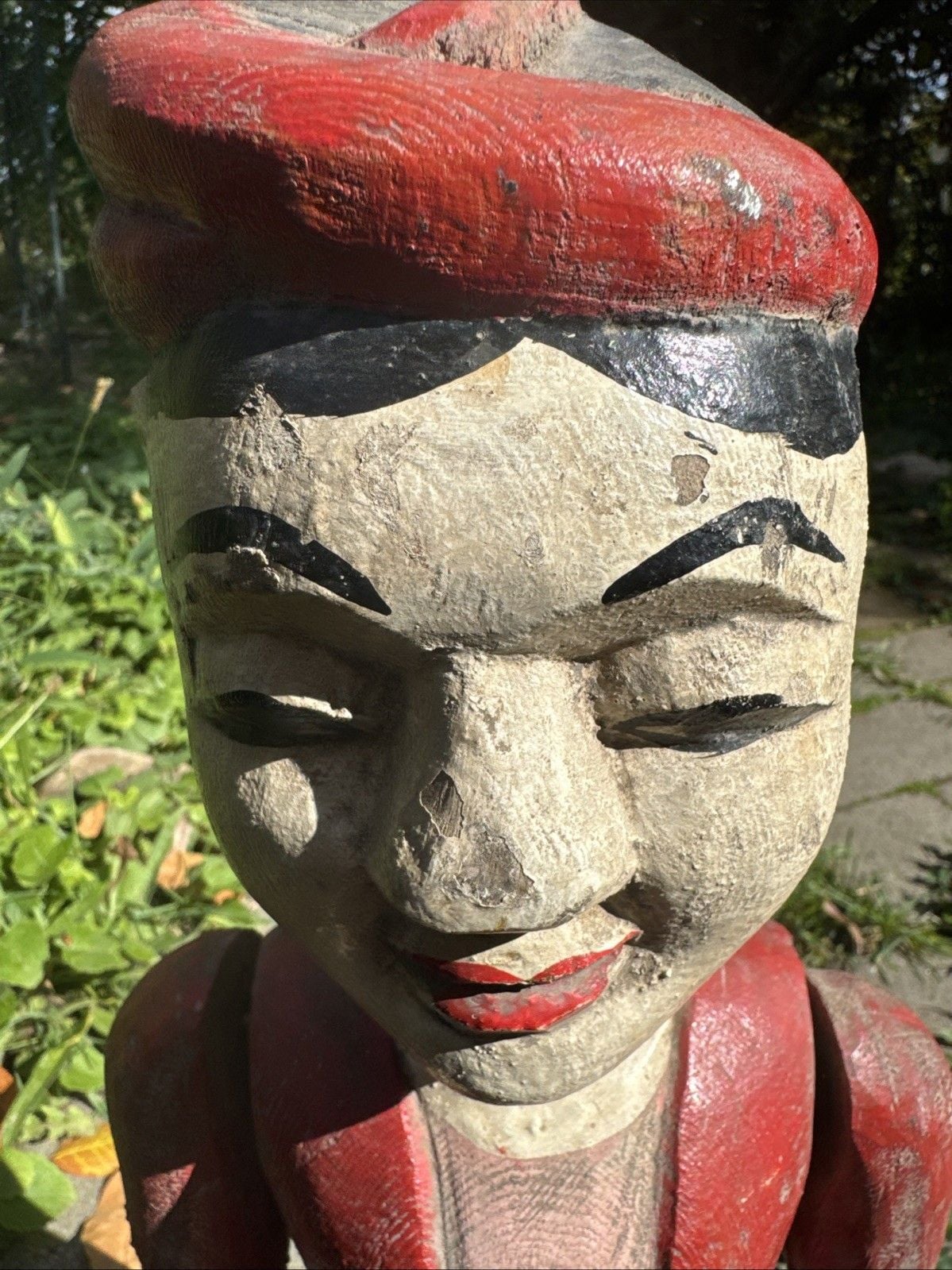 Antique Carved Wood Mechanical Folk Art Figure Rice Winnower Asian Art 12
