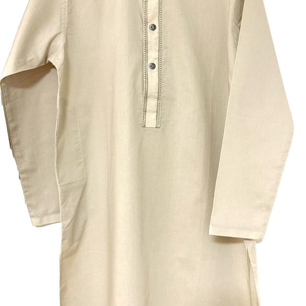 Pakistani/Indian Dress Beige/Cream/Ivory (Shalwar Kameez)  by J. for  8-9 yr boy