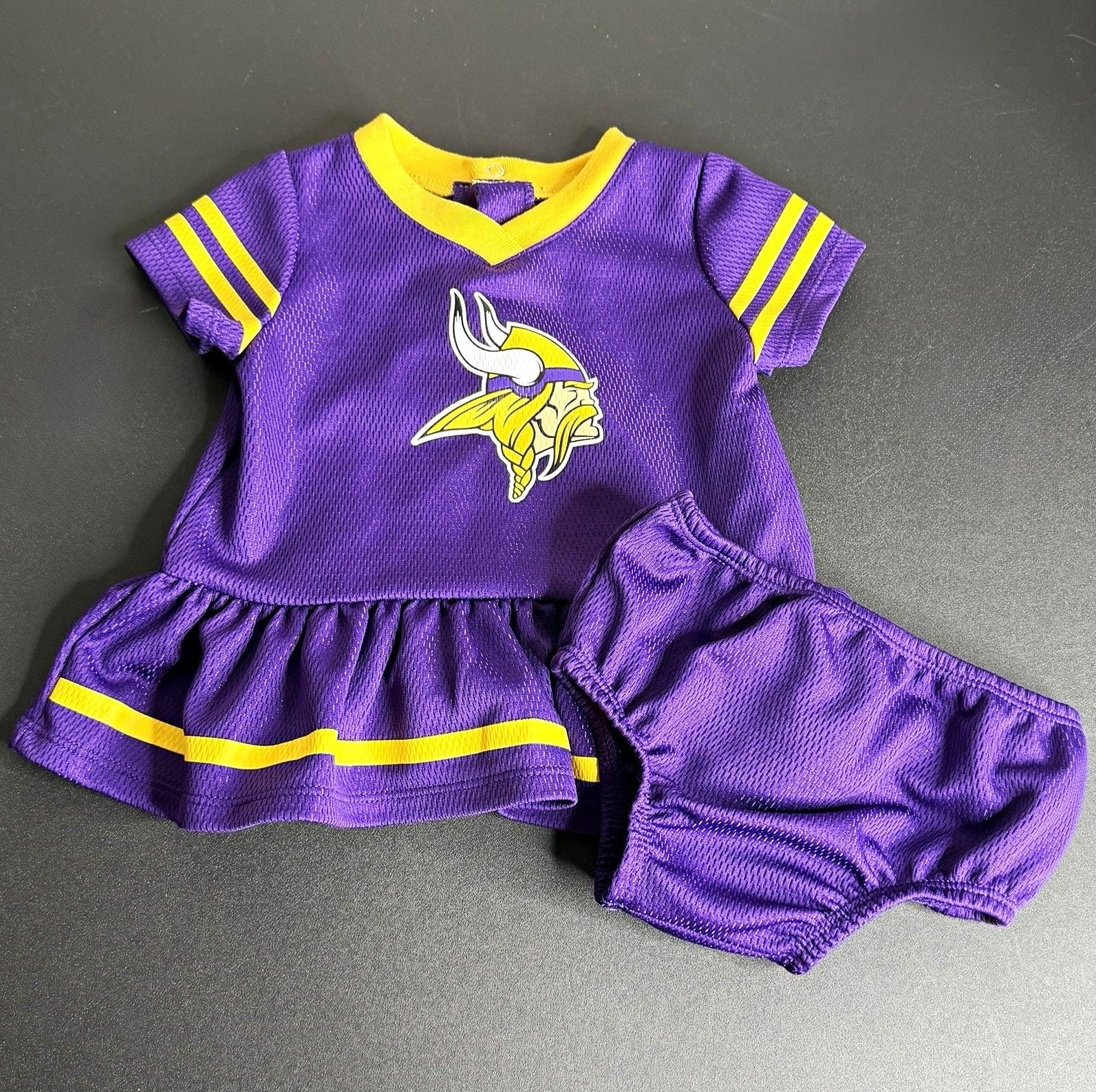 NFL Team Apparel Minnesota Vikings Logo Dress & Bloomers 2-Piece Set 0-3M 1