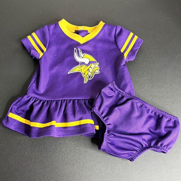 NFL Team Apparel Minnesota Vikings Logo Dress & Bloomers 2-Piece Set 0-3M
