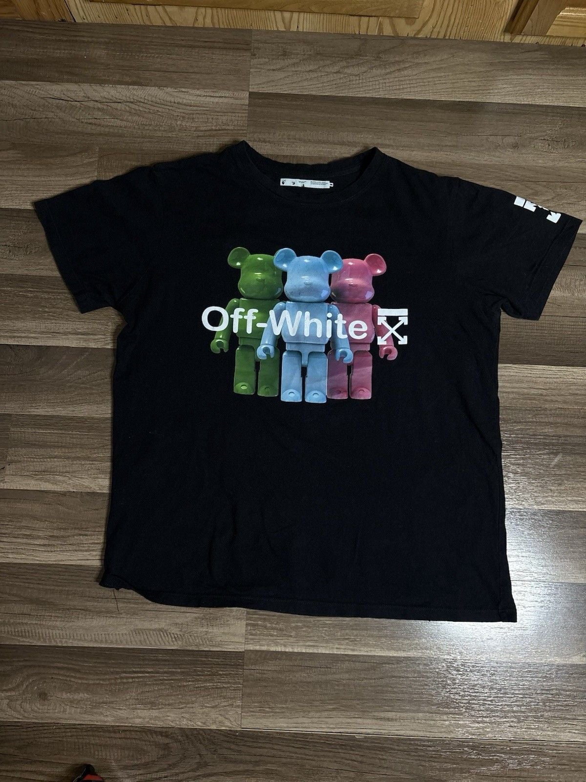 Virgil Off-White Bearbrick Graphic T-Shirt Black Mens Size Medium 2