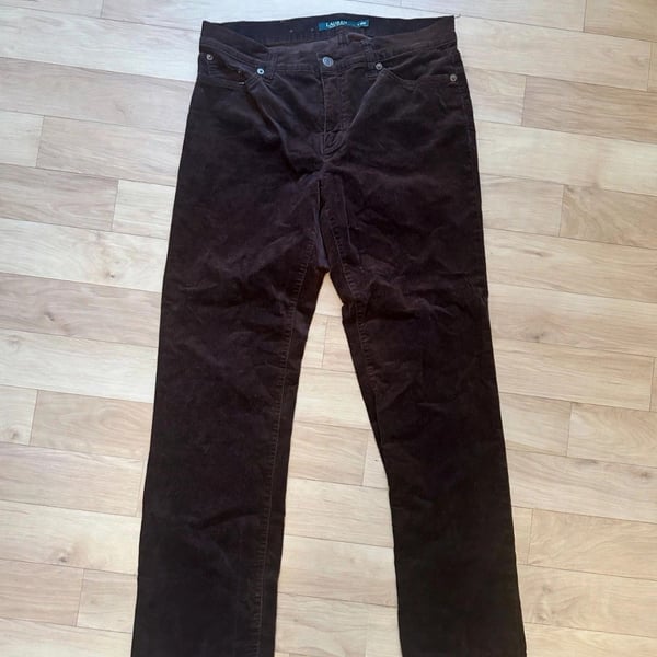 Lauren Ralph Lauren Women's Brown Corduroy Pants Size 8 30" Inseam