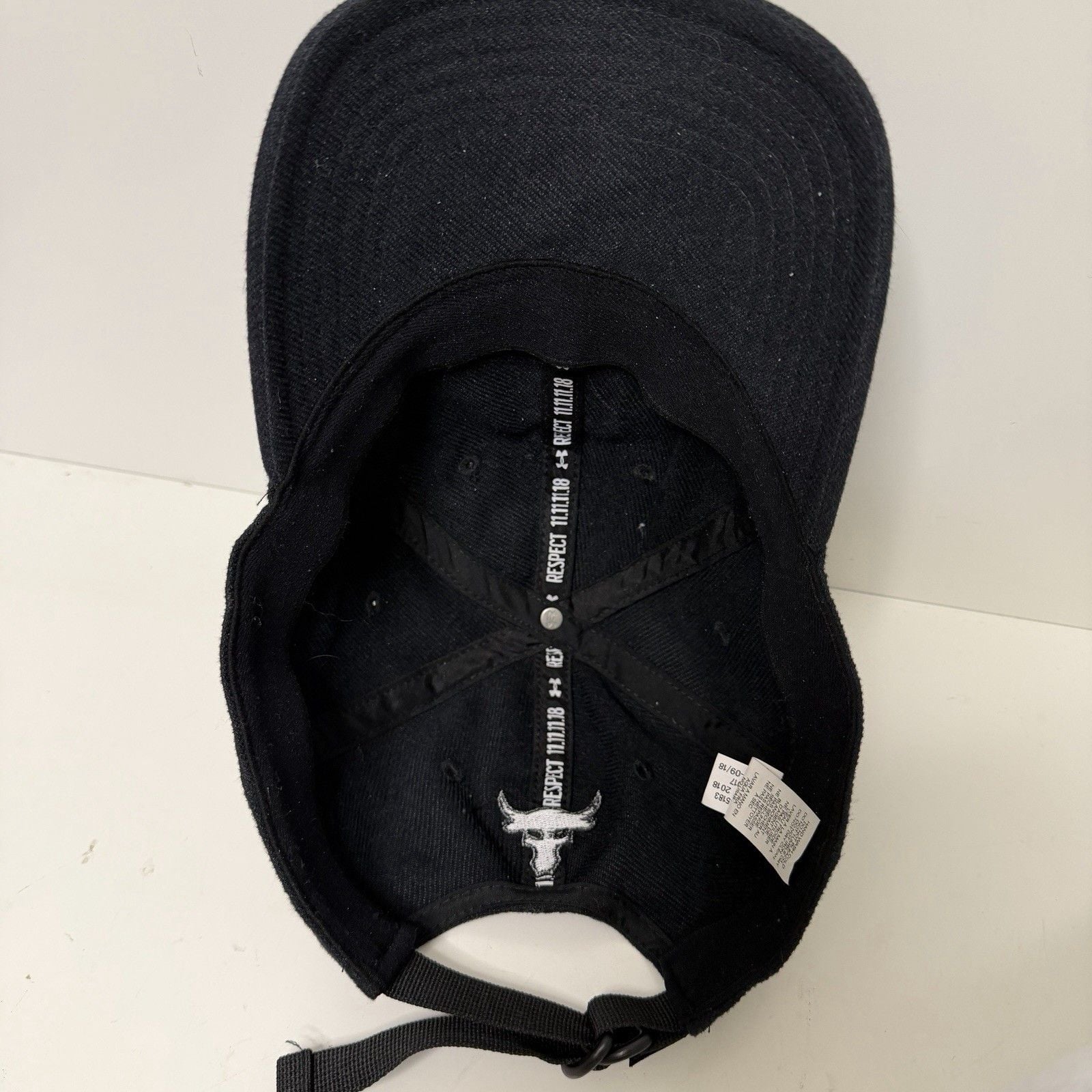 Under Armour Mens Black USA Flag Respect Project Rock Logo Adjust OSFA Cap Hat 6