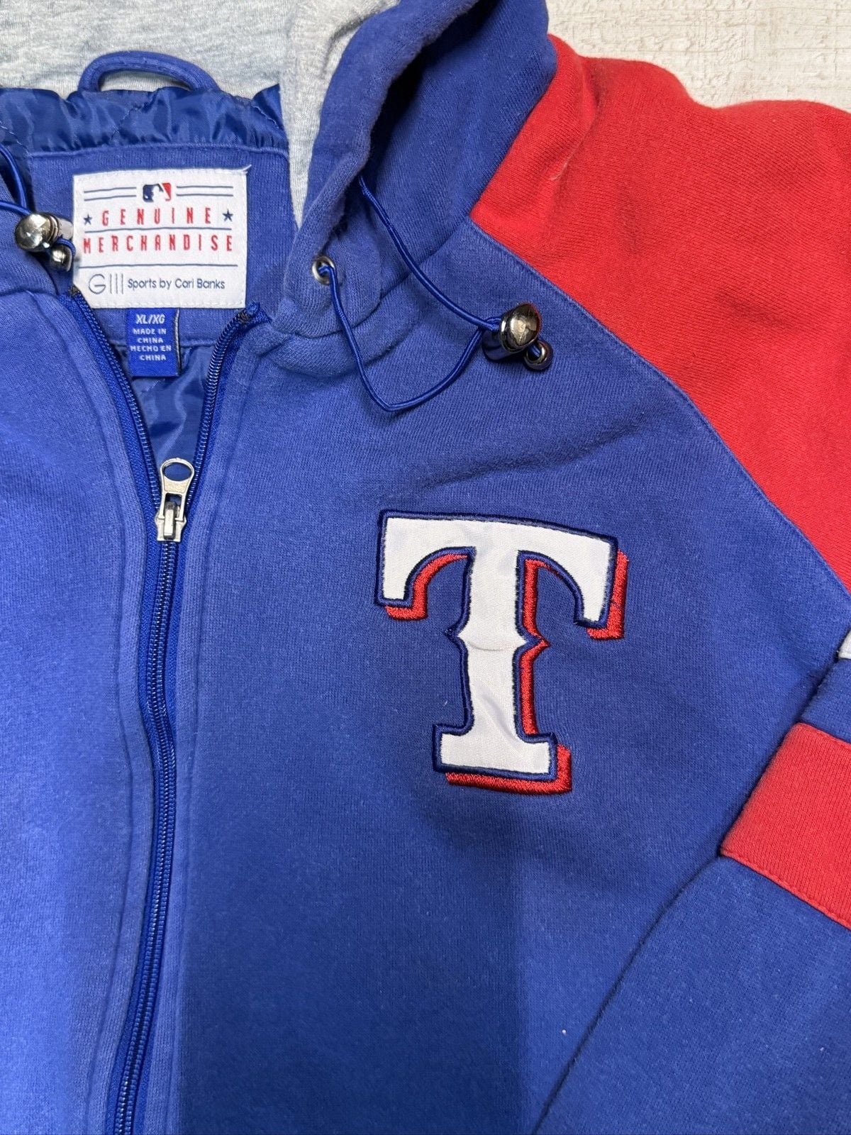 Genuine Merchandise Texas Rangers Hoodie XL MLB Baseball Red Blue Sweatshirt 6