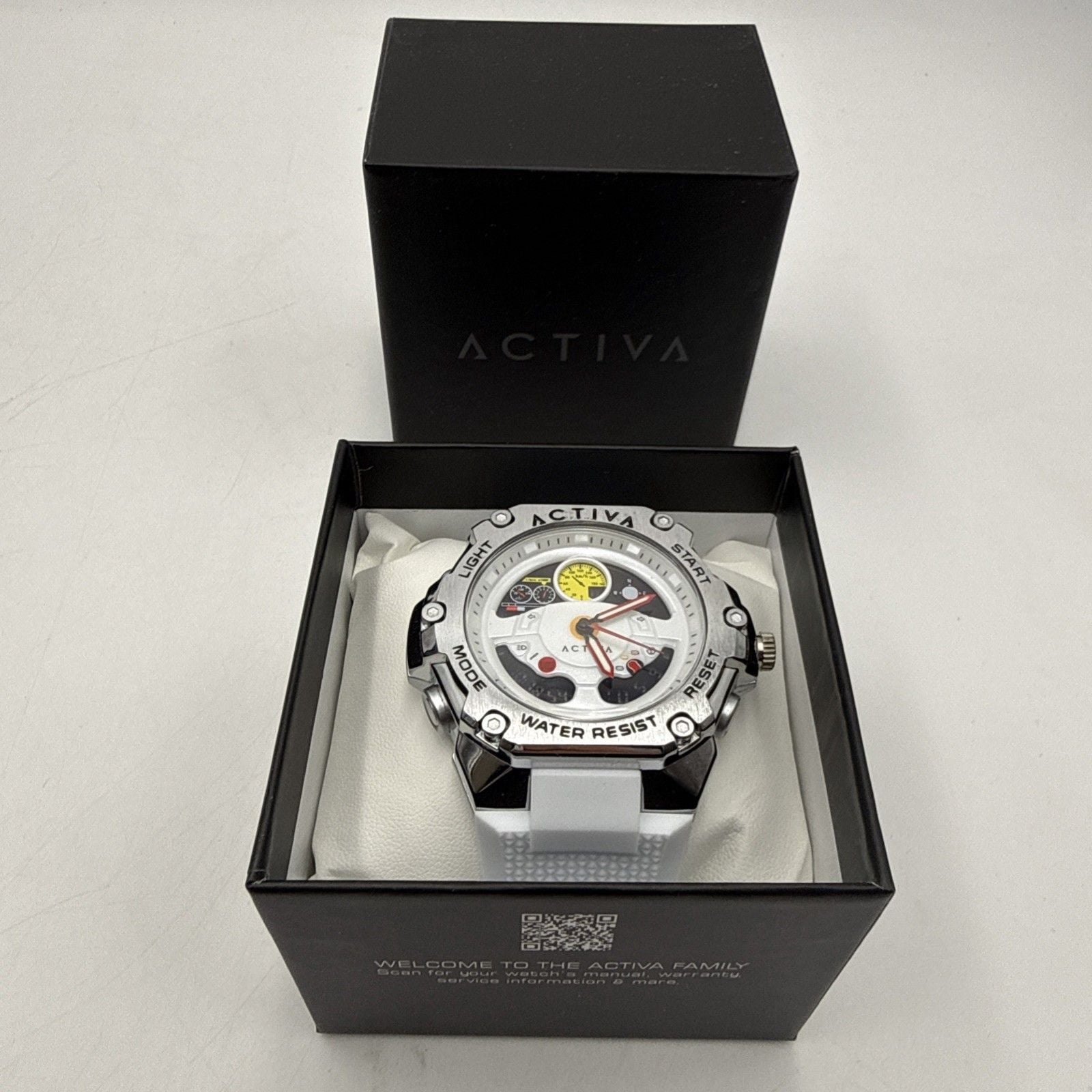 Activa X Invicta Men’s 55mm Analog Digital White Strap Watch ACW8092-004 NIB 3