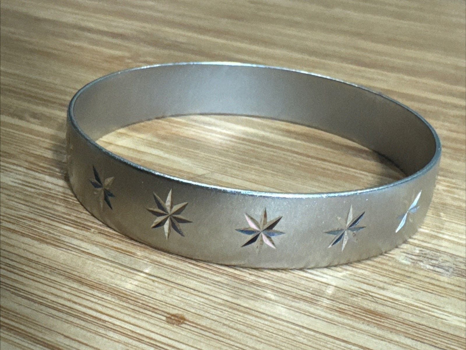 Wide Silver Tone Starburst Bangle Bracelet Atomic Celestial Wizard Halloween 6