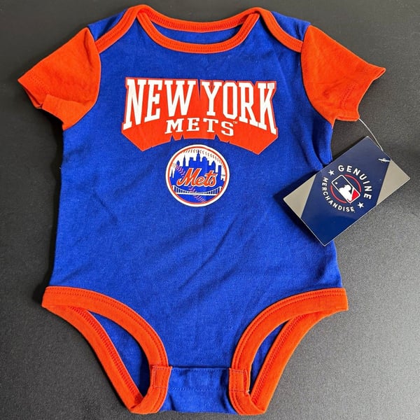 Genuine Merchandise New York Mets MLB Baby Bodysuit 3-6M Blue Orange