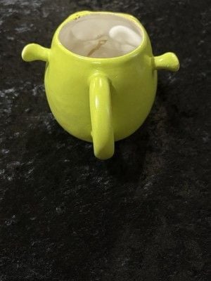 Vintage Shrek Face 3D Coffee Mug Ceramic 2004 Green Galerie Dreamworks 3
