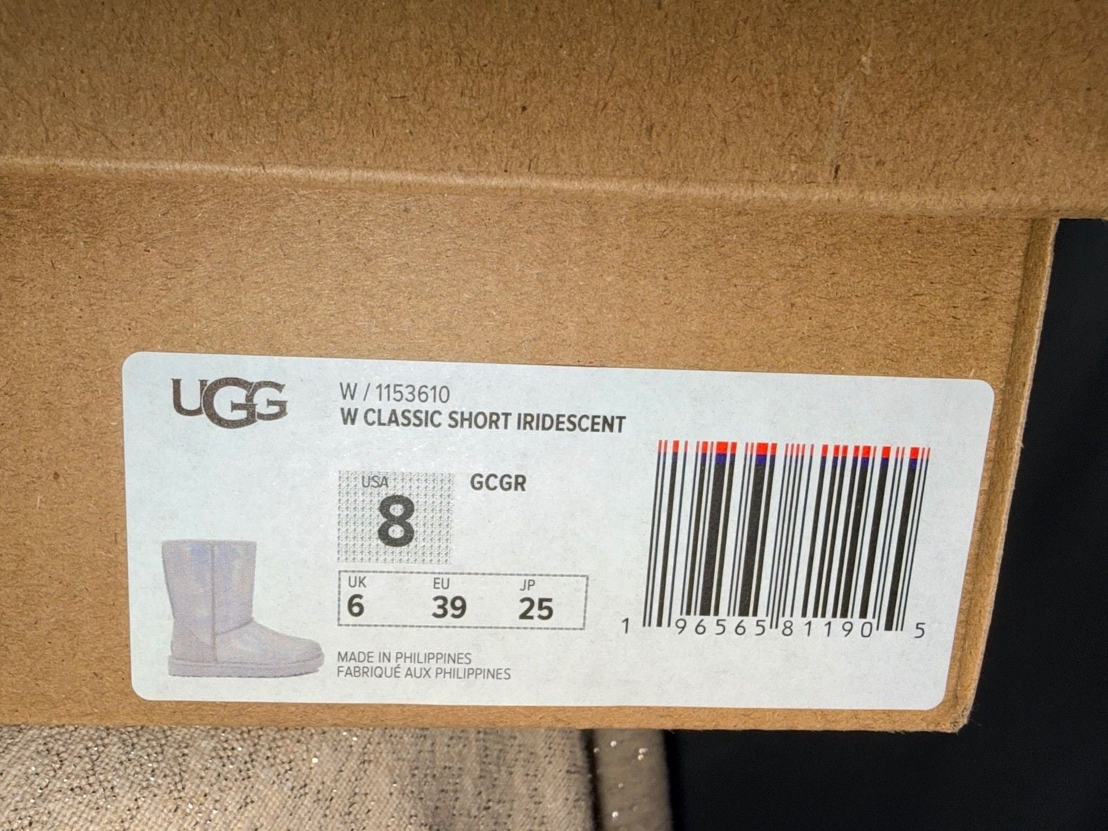 UGG Classic Short Iridescent Women's Winter Boots Size 8 7