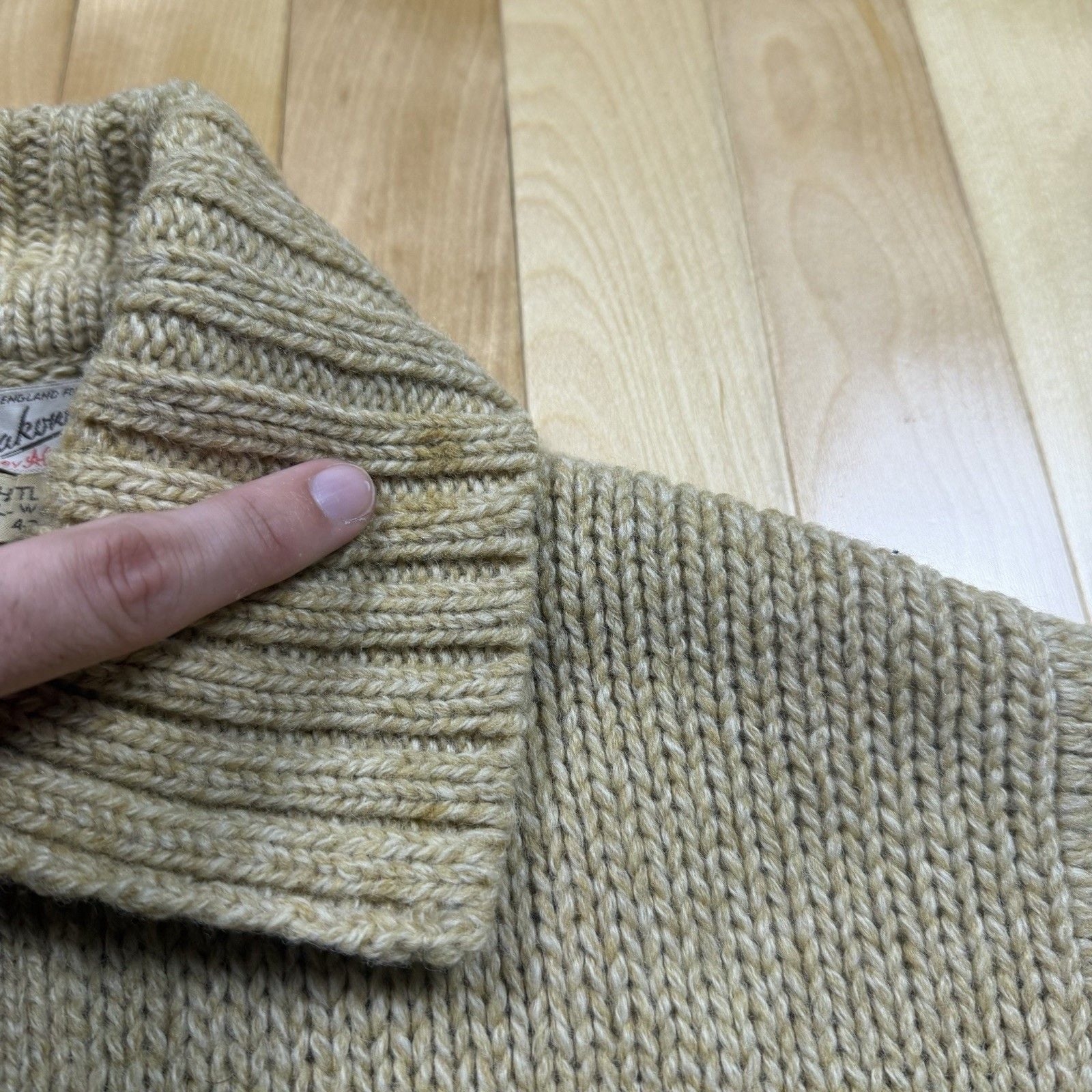 Vintage Alan Paine Shetland Wool Cardigan Mens 42 England Shawl Collar 60s 70s 7