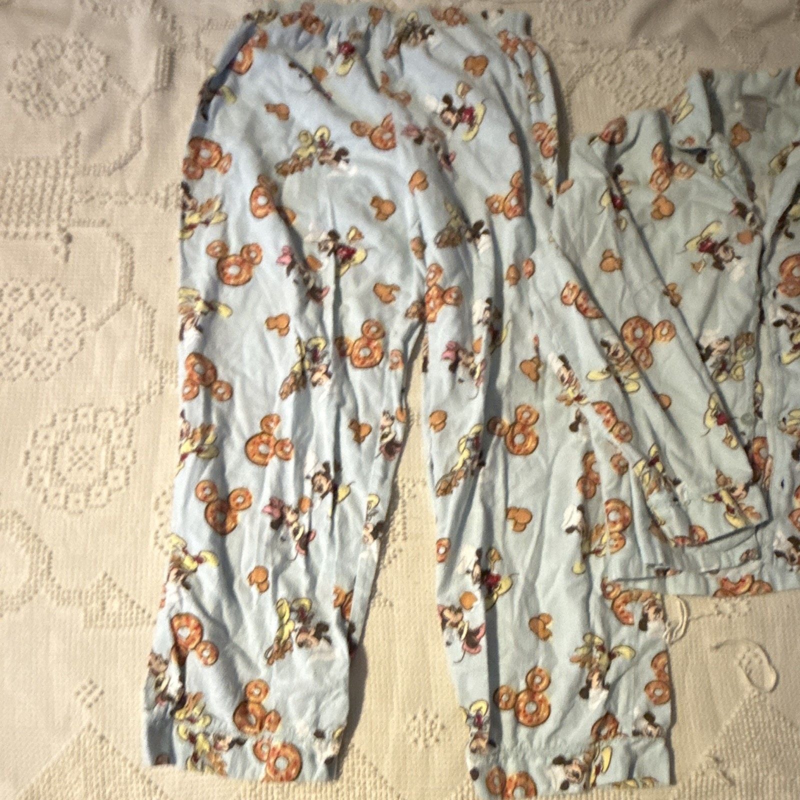 Disney Store Mickey Mouse 2-Piece Flannel Pajama Set Long Sleeve Pockets M 3