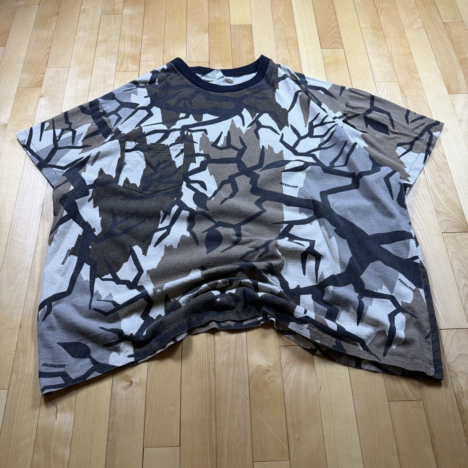 Vintage Predator Camo Shirt XXXL 3XL USA Single Stitch Pocket All Over Print 2