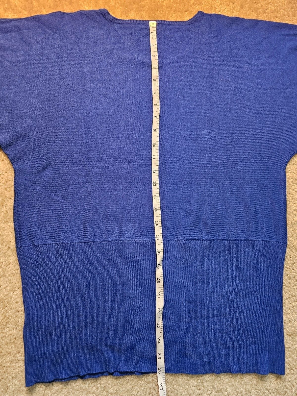 Cable & Gauge Women's XL Blue Dolman Batwing Sweater Keyhole Hardware Tunic 12