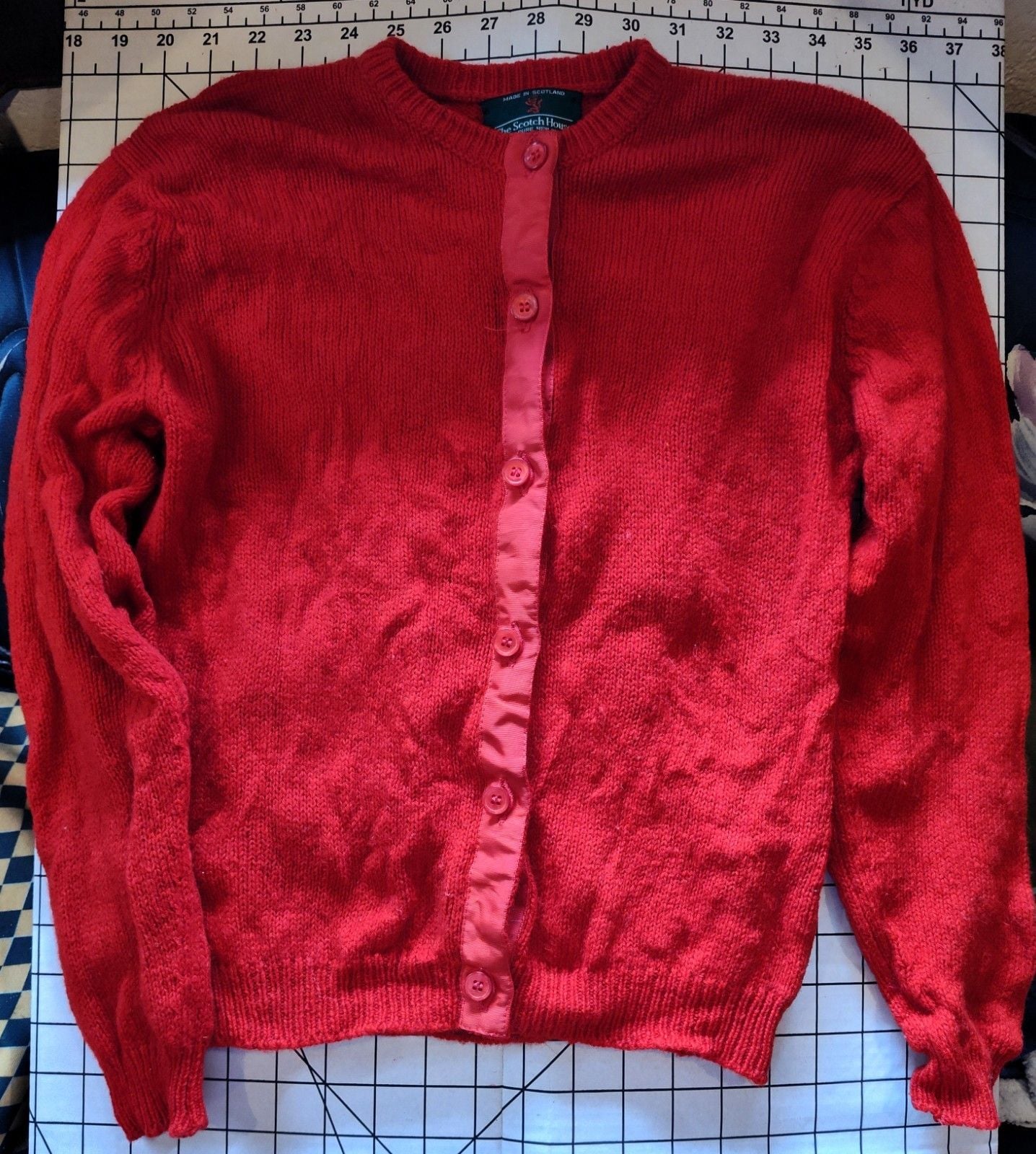 Vintage The Scotch House Kids Pure New Wool Sweater Red Sz10 M Made in Scotland 3
