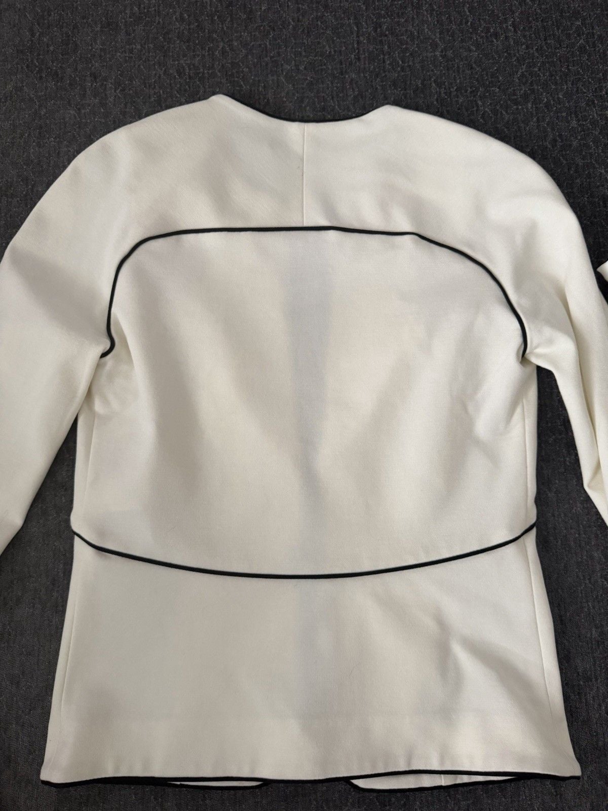 PLEIN SUD JEANIUS White/Black Piped Zip Jacket & Skirt 2pc Set US 4 22