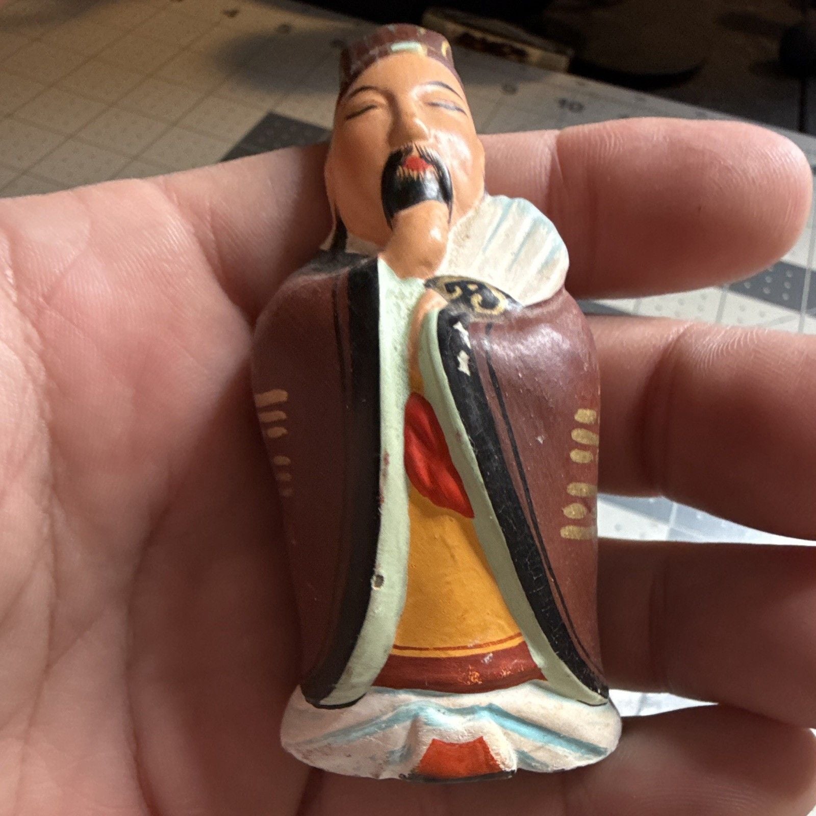 Chinese Hand-Painted Figurine Statue Set Lot of 3 7