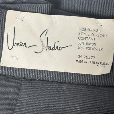 Umen Studio Suit Mens Large 33x33 Gray Viscose Polyester Classic 2 Piece 18